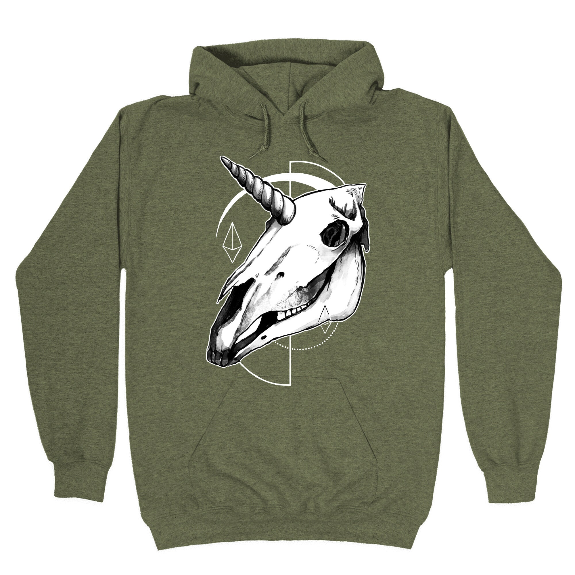 Geometric Occult Unicorn Skull Hoodie
